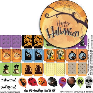 Halloween Candy Bags & Balloons Mini Sheet