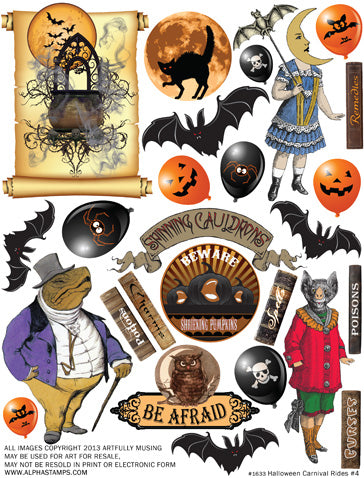 Halloween Carnival Rides #4 Collage Sheet