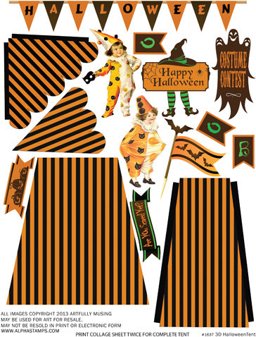3D Halloween Tent Collage Sheet
