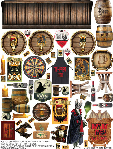 Happy Bat Tavern Collage Sheet