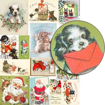 Holiday Animals Collage Sheet