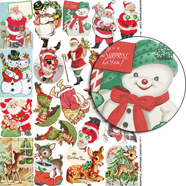 Holiday Ornament Figures Collage Sheet