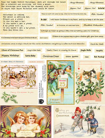 Holiday Words & Cards Collage Sheet