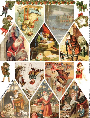 House Ornament Scenes Collage Sheet