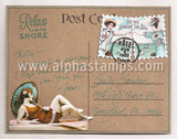 Beachy Postage & Words Collage Sheet