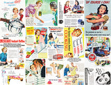 Kitschy Vintage Advertisements Collage Sheet