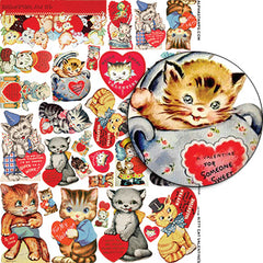 Kitty Cat Valentines Collage Sheet