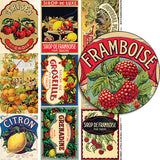 Large French Fruit Labels Collage Sheet