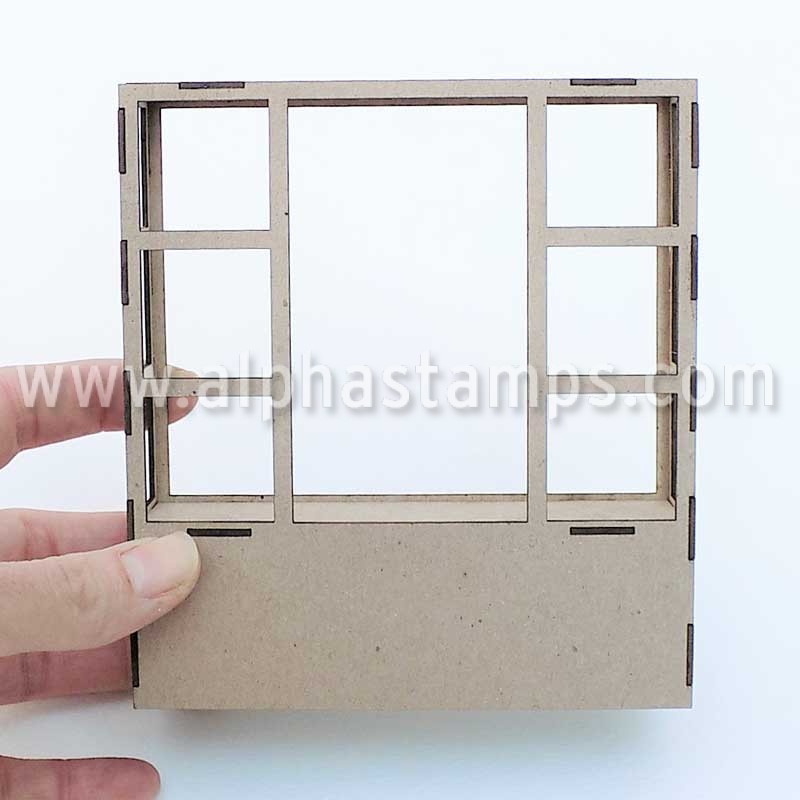 Rectangular Bay Window - Half Scale - Large Center Window | Alpha Stamps