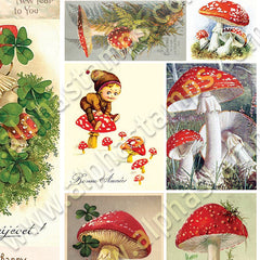 Lucky Mushrooms Collage Sheet
