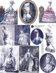 Marie Antoinette Finely Drawn Collage Sheet