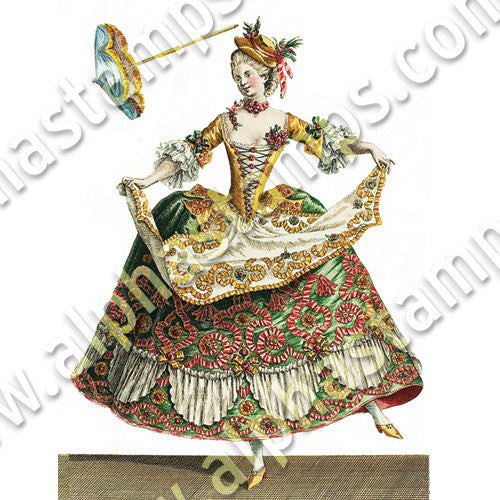 French Ballet Costumes Collage Sheet Alpha Stamps