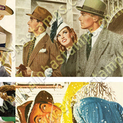 Men in Hats ATCs Collage Sheet