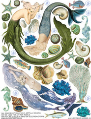Mermaid Garden #1 Collage Sheet