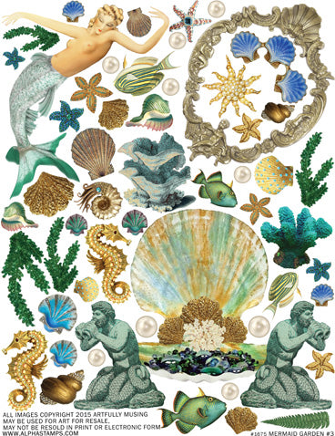 Mermaid Garden #3 Collage Sheet