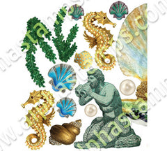 Mermaid Garden #3 Collage Sheet