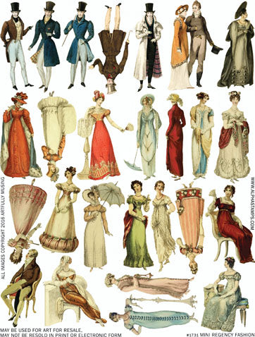 Mini Regency Fashion Collage Sheet