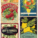 Mini French Fruit Labels Collage Sheet