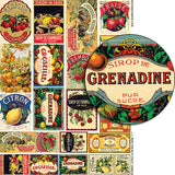 Mini French Fruit Labels Collage Sheet