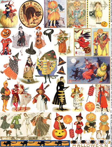 Mini Halloween Costumes Collage Sheet