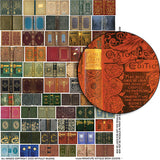 Miniature Antique Book Covers Collage Sheet