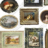 Miniature Antique Paintings Collage Sheet