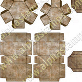 Miniature Brown Paper Boxes Collage Sheet