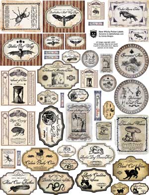 More Witchy Potion Labels Collage Sheet