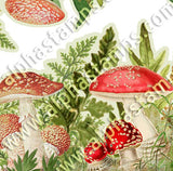 Mushroom & Foliage Borders Collage Sheet
