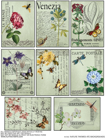 Nature ATC Backgrounds Collage Sheet