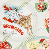 North Pole Round Ornaments Collage Sheet