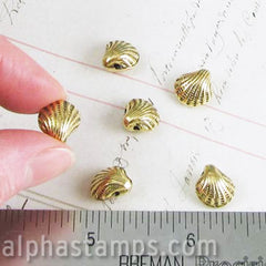 13mm Antique Gold Clam Shell Beads* - SOLD OUT