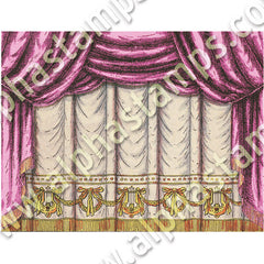 Square Shadowbox Curtains - Pink Collage Sheet