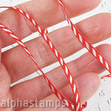 Red & White Diagonal Stripe Ribbon
