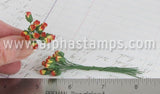 Mini Rose Buds - Red Cream Variegated