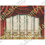 Square Shadowbox Curtains - Red Collage Sheet