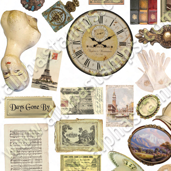 Remnants of the Past #2 Collage Sheet | Alpha Stamps