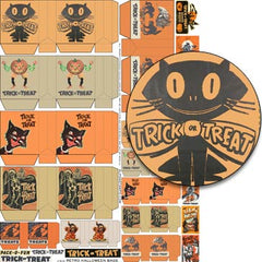 Retro Halloween Bags Collage Sheet