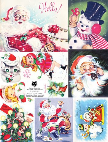 Retro Christmas Collage Sheet