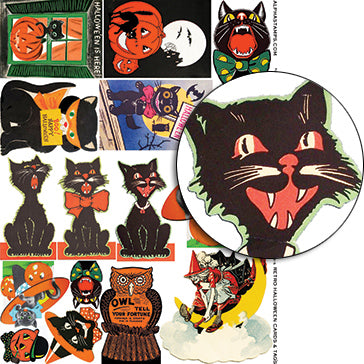 Retro Halloween Cards & Tags Collage Sheet