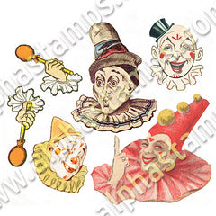 Reversible Clowns Collage Sheet