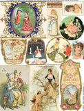 Romantic Perfume Labels Collage Sheet