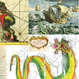 Sea Serpents Collage Sheet