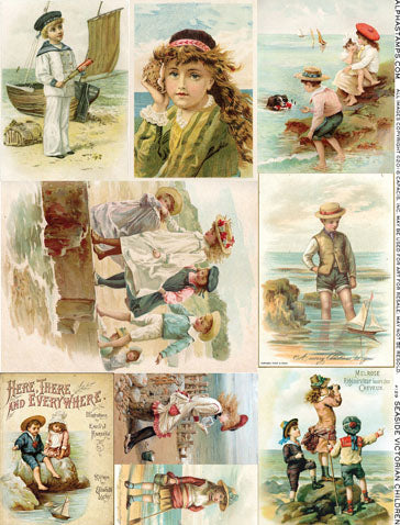 Seaside Victorian Children Collage Sheet