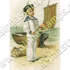 Seaside Victorian Children Collage Sheet