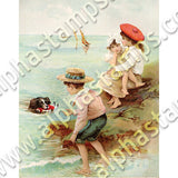 Seaside Victorian Children Collage Sheet