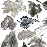 Silver Leaves Collage Sheet