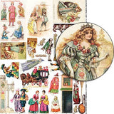 Small Cinderella Paper Dolls Collage Sheet