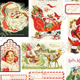 Small Retro Xmas Tags & Labels Collage Sheet