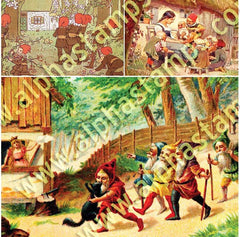 Snow White with the Dwarves Collage Sheet